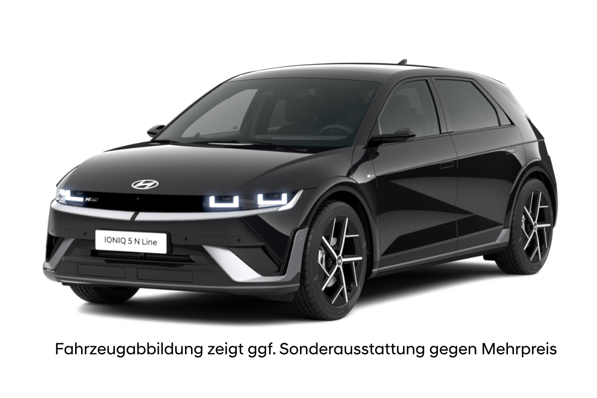Ein schwarzer Ioniq 5 aud weißem Hintergrund