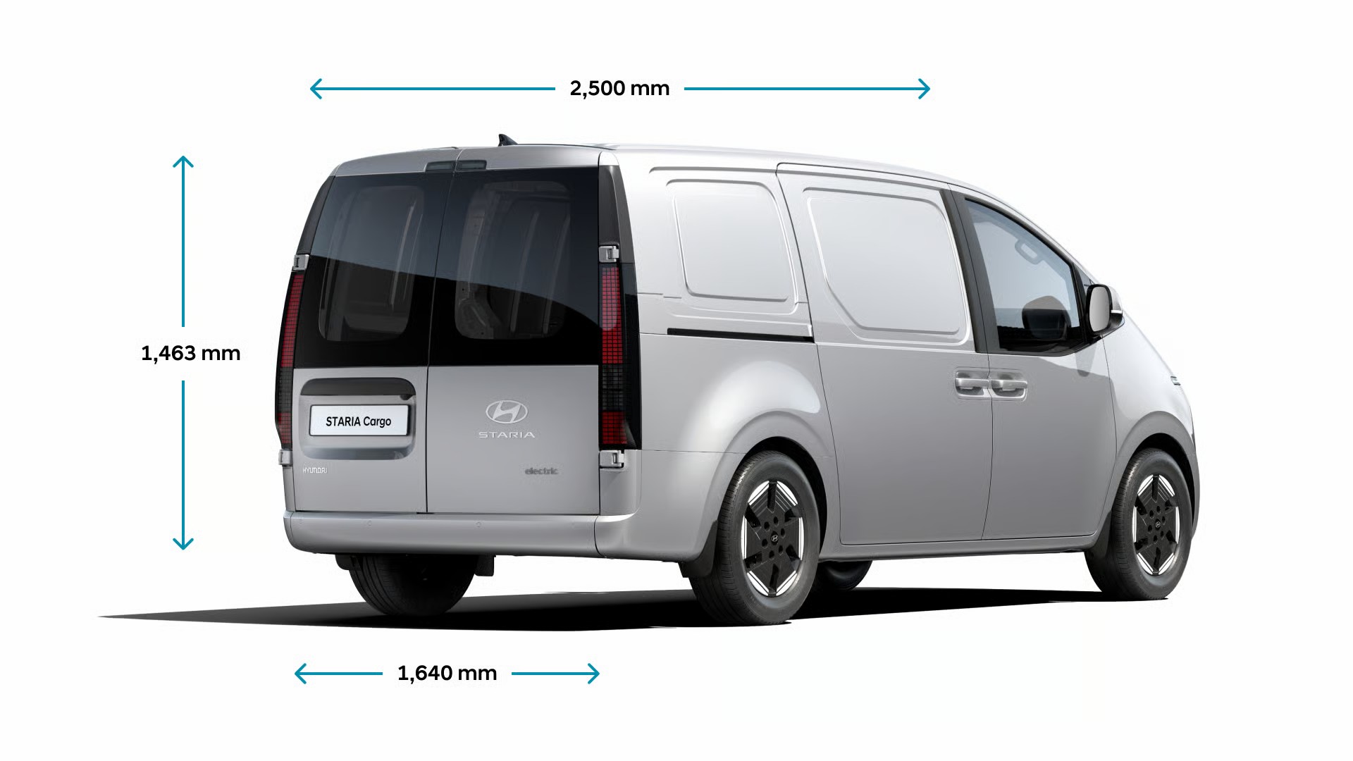 Maße des Laderaums im Hyundai STARIA Cargo Elektro